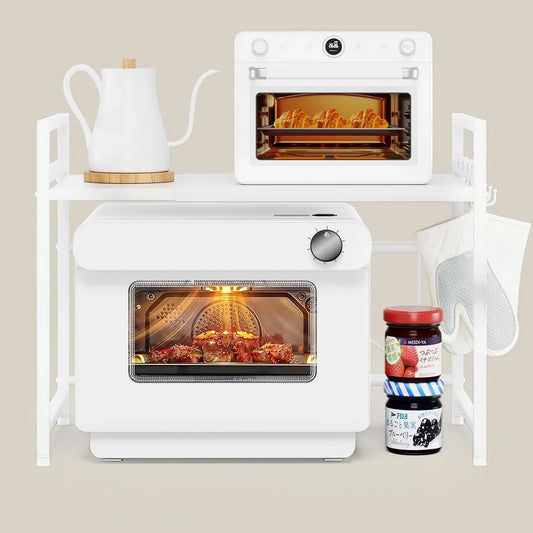 レンジ上ラック/レンジ置き台 伸縮式 幅36~65cm 棚板高さ調節可 SH06W