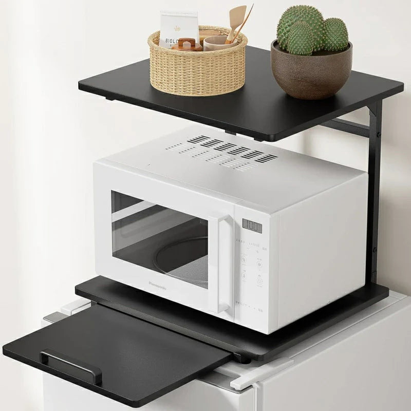 冷蔵庫上ラック/レンジラック スライド棚付き SH35W 3色