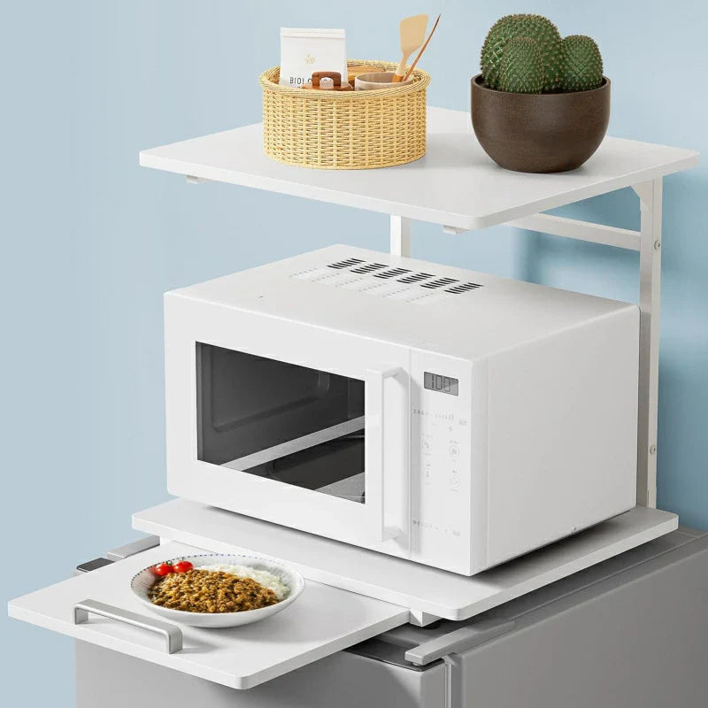 冷蔵庫上ラック/レンジラック スライド棚付き SH35W 3色