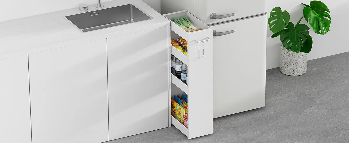 【幅20cm】キャスター付きの隙間ワゴン｜薄型 SR04B