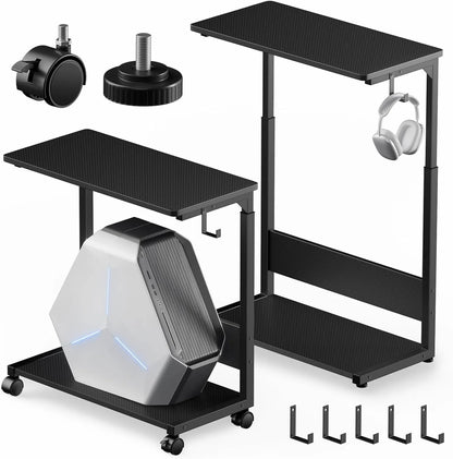 【昇降式】キャスター付きパソコンワゴン｜コ字型　SH50