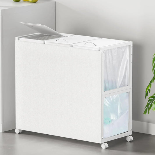 [マグネット式目隠し]３分別×45L ふた付き 10L～55L ゴミ箱ホルダー　SH69W