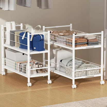 【キャスター付き】押入れ・クローゼット収納ラック SR03W