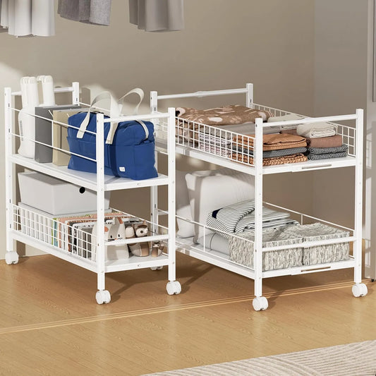 【キャスター付き】押入れ・クローゼット収納ラック SR03W