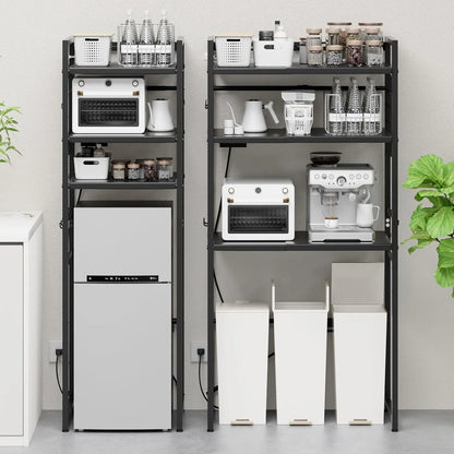 【高さ170cm】ゴミ箱・冷蔵庫上ラック｜口コンセント付き SH38W