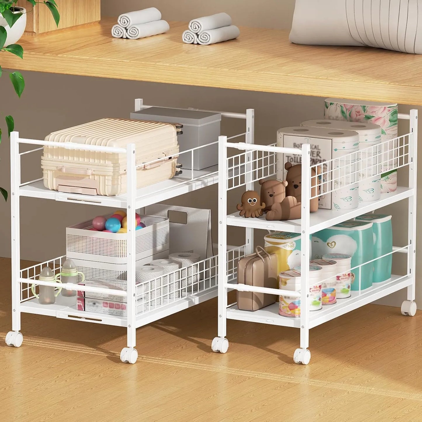 【キャスター付き】押入れ・クローゼット収納ラック SR03W