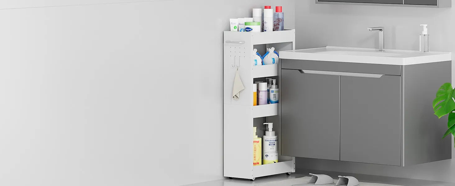 【幅20cm】キャスター付きの隙間ワゴン｜薄型 SR04B