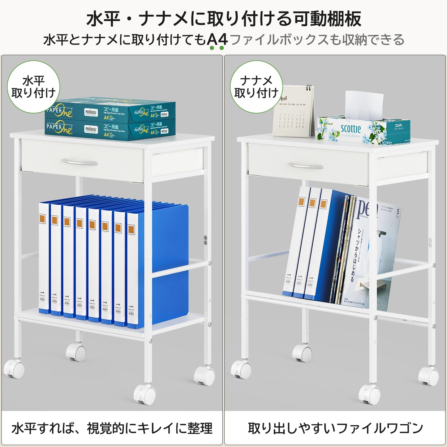 デスクサイドワゴン キャスター付き CA02