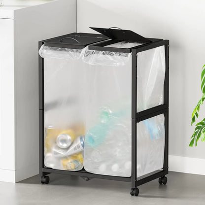 45L×2分別 平袋・U型袋両対応 ダストワゴン 高さ三段調節　SH53W