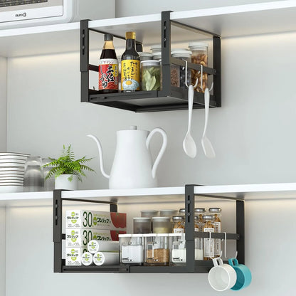 戸棚下吊り下げラック 横幅伸縮 W24～40×D26×H19～23cm  キッチン US01W