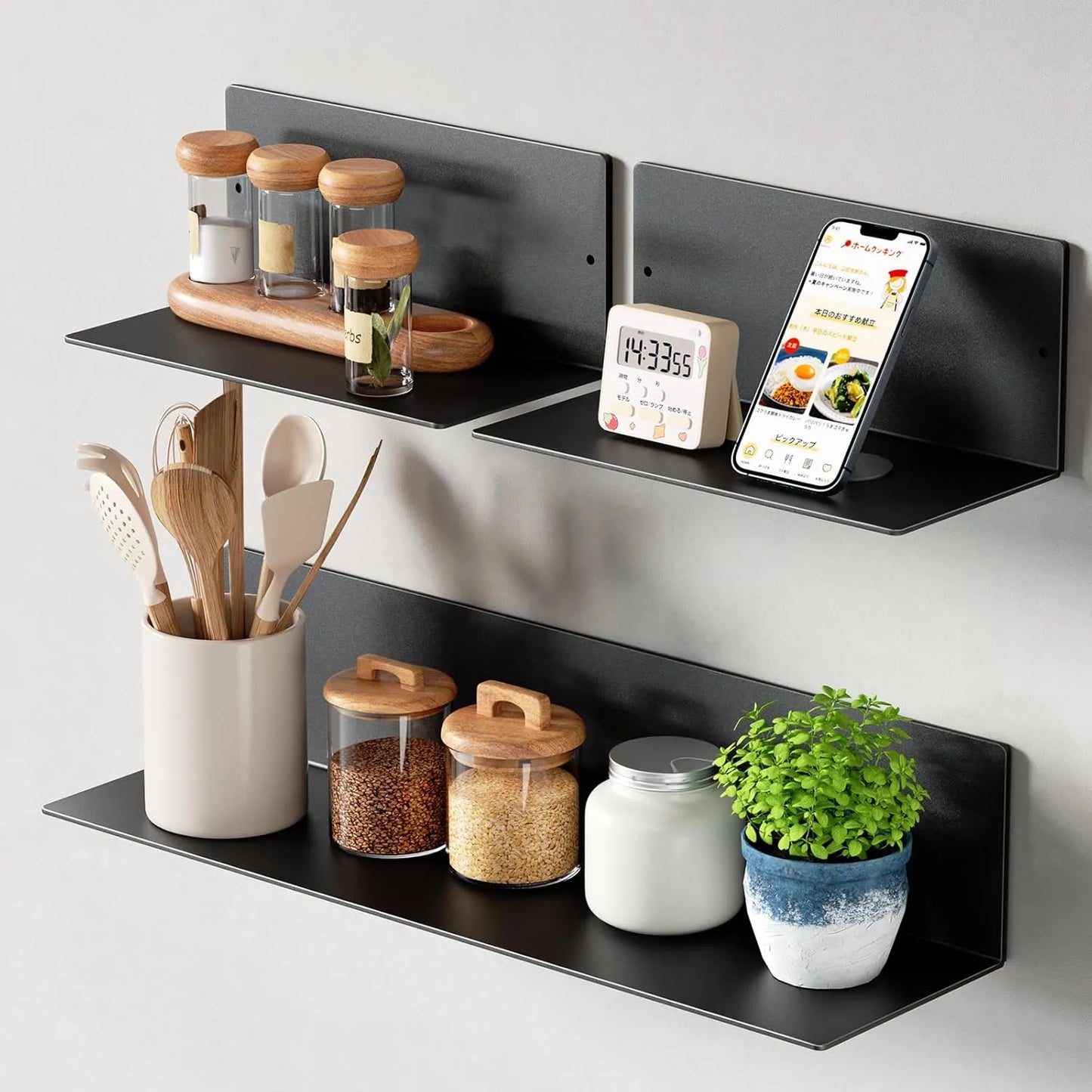 【強力マグネット付き】キッチンラック 3点セット SH33W