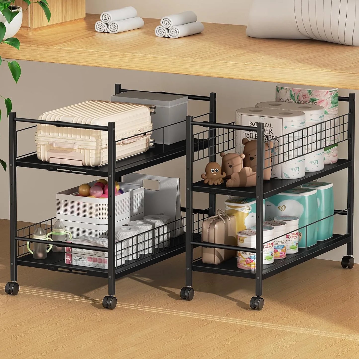 【キャスター付き】押入れ・クローゼット収納ラック SR03W