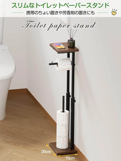 多機能のトイレットペーパーホルダー 置き場付き 3色　TS01B-B