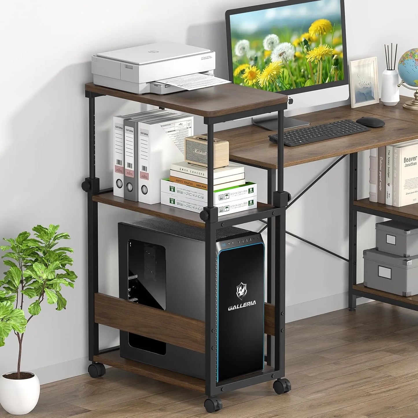 【昇降式】パソコンワゴン pcラック 四色　SH27W