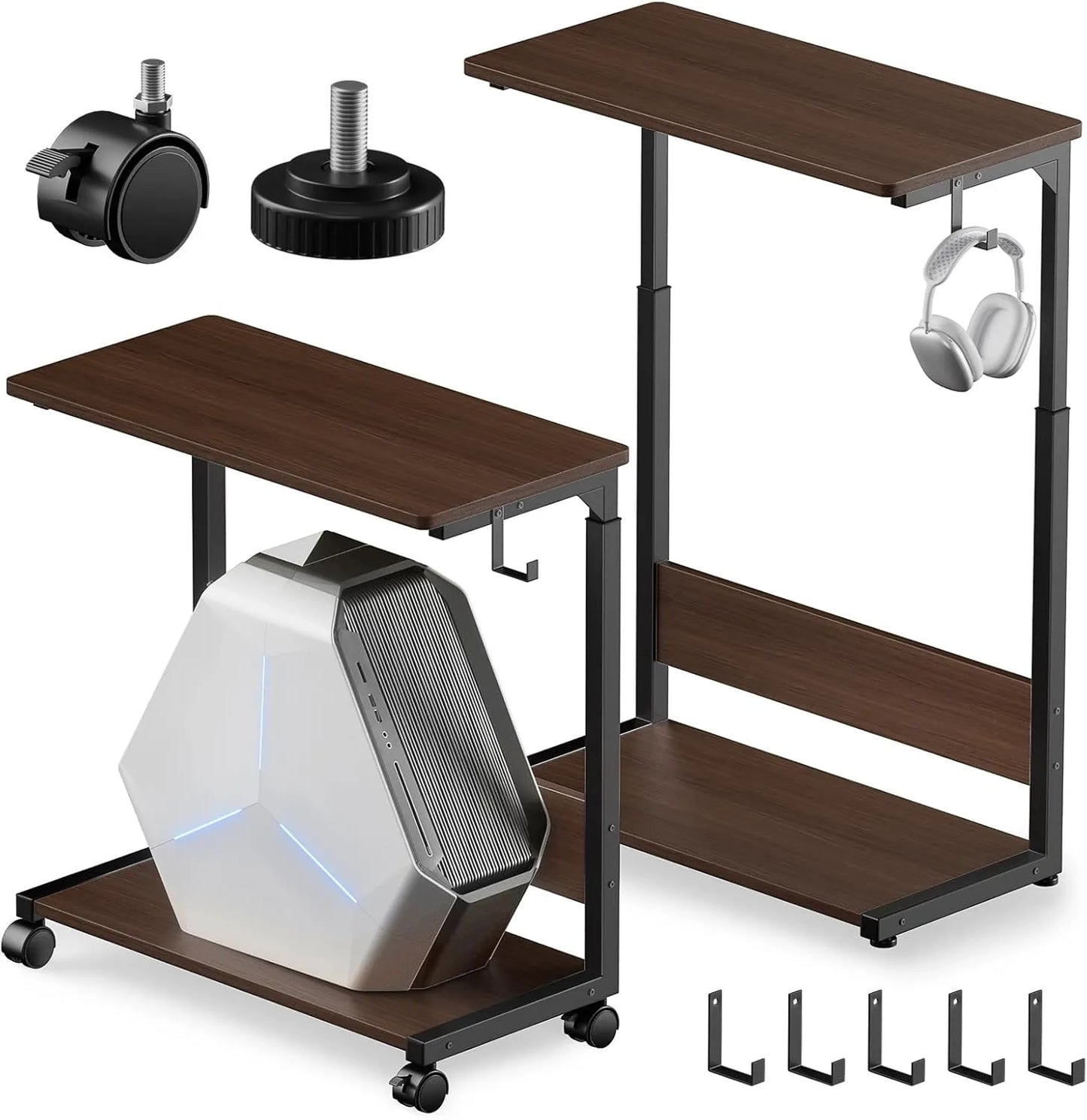 【昇降式】キャスター付きパソコンワゴン｜コ字型　SH50