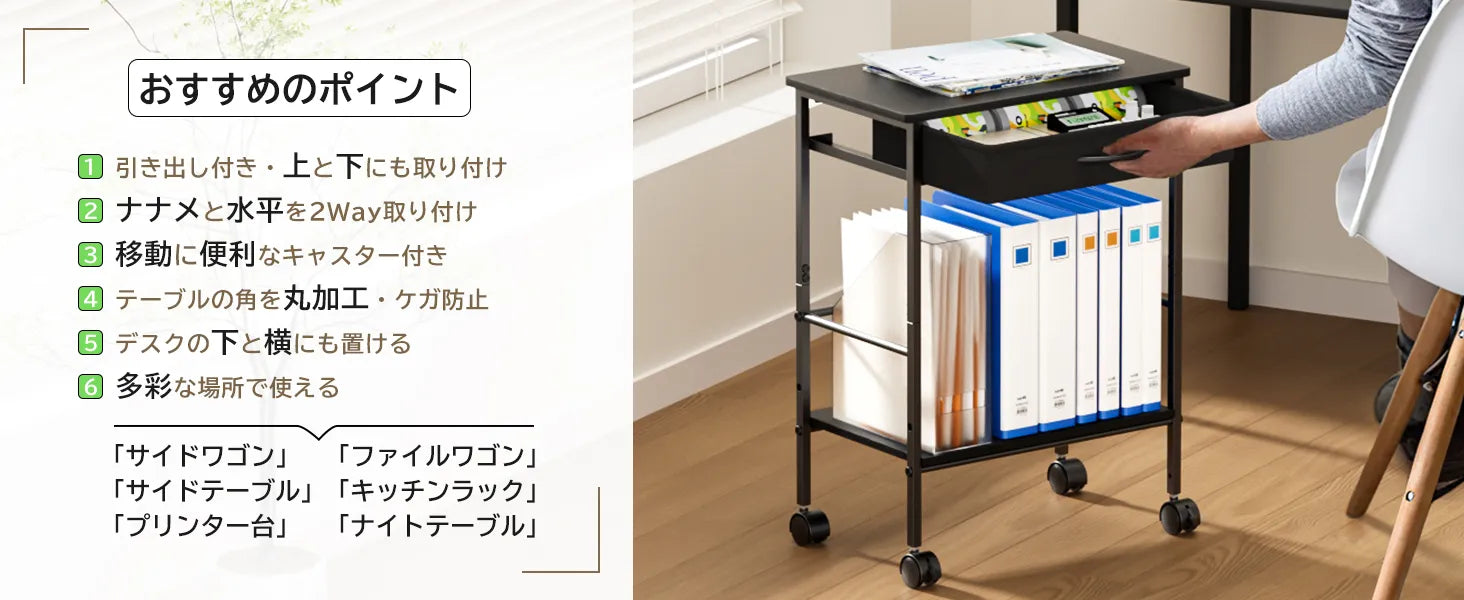 デスクサイドワゴン キャスター付き CA02