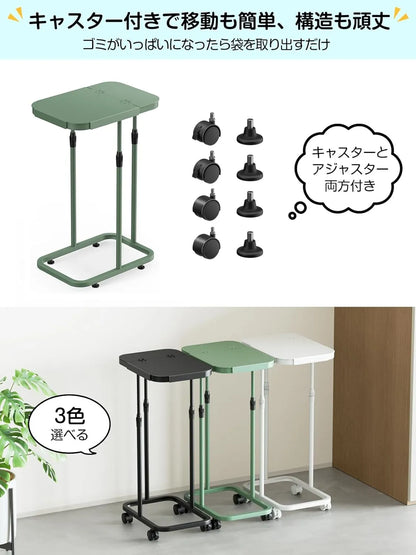 [高さ伸縮可]ゴミ袋ホルダー 20L～90L対応 蓋付きゴミ箱　SH28W