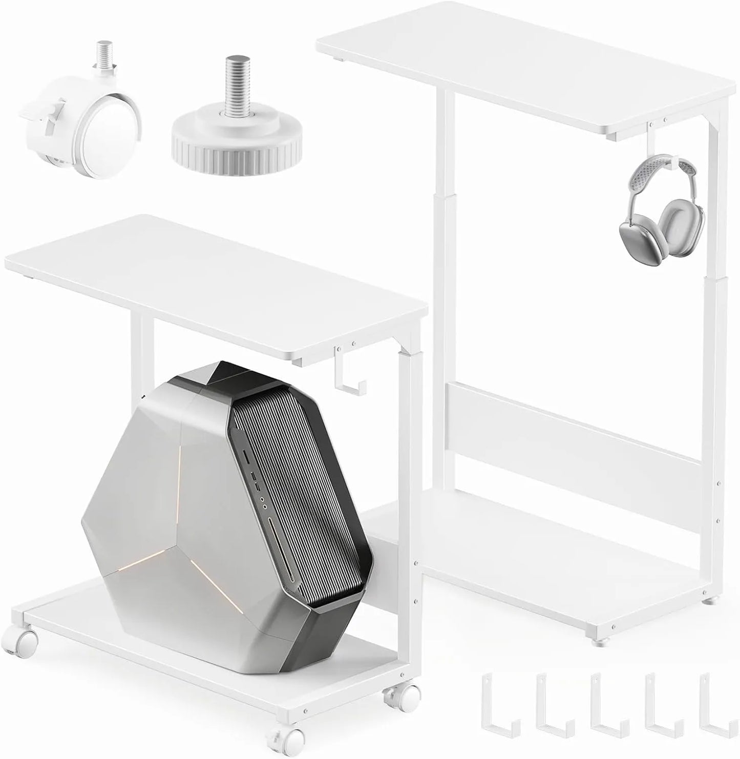 【昇降式】キャスター付きパソコンワゴン｜コ字型　SH50