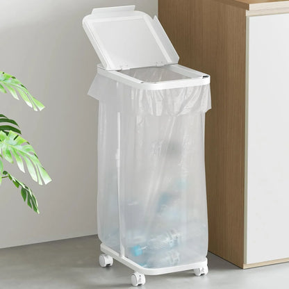 [高さ伸縮可]ゴミ袋ホルダー 20L～90L対応 蓋付きゴミ箱　SH28W