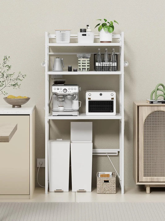 【高さ170cm】ゴミ箱・冷蔵庫上ラック｜口コンセント付き SH38W