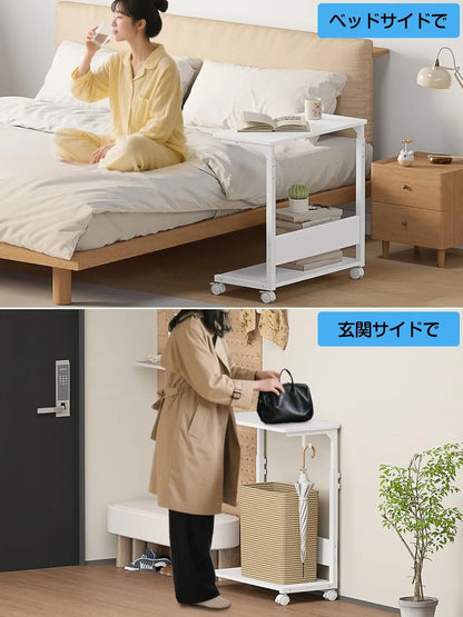 【昇降式】キャスター付きパソコンワゴン｜コ字型　SH50