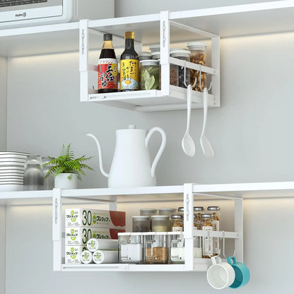 戸棚下吊り下げラック 横幅伸縮 W24～40×D26×H19～23cm  キッチン US01W