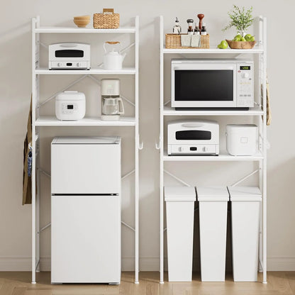 【高さ180cm】冷蔵庫ラック・ゴミ箱上ラック｜3枚可動棚 高さ11段調節 SH32W